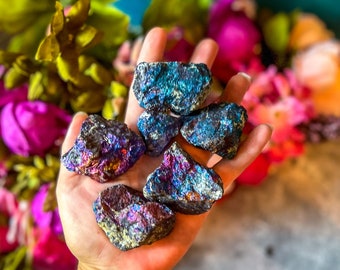 1 ポンド ピーコック鉱石 - 黄銅鉱 粗い塊 岩石結晶 ポンド - 大