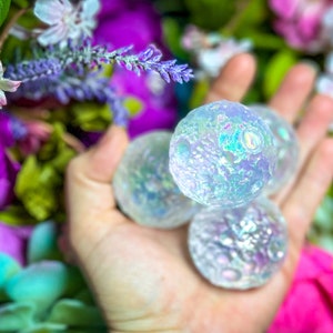 Aura Crater Moon Sphere, Moon Gift, Aura Moon Crystal, Aura Crystals, Moon Decor, Space Decor, Stocking Stuffer