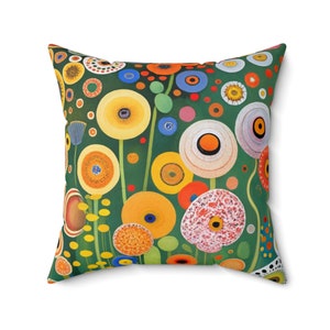 Colorful Modern Floral Pillow, Printed on Both Sides, Floral Decorative Pillow, Floral Home Decor, Floral Home Fashions, 4 Sizes