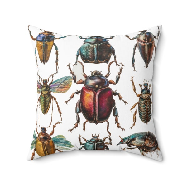 Beautiful Beetle Pillow, Insect Lovers Gift, Beetle Lovers Gift, Beetle Throw Pillows, Insect Home Decor, Bug Pillows, Bug Lovers Pillows