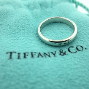 Tiffany & Co Platinum Classic Lucida Wedding Engagement Band Ring 3mm Size 5.5