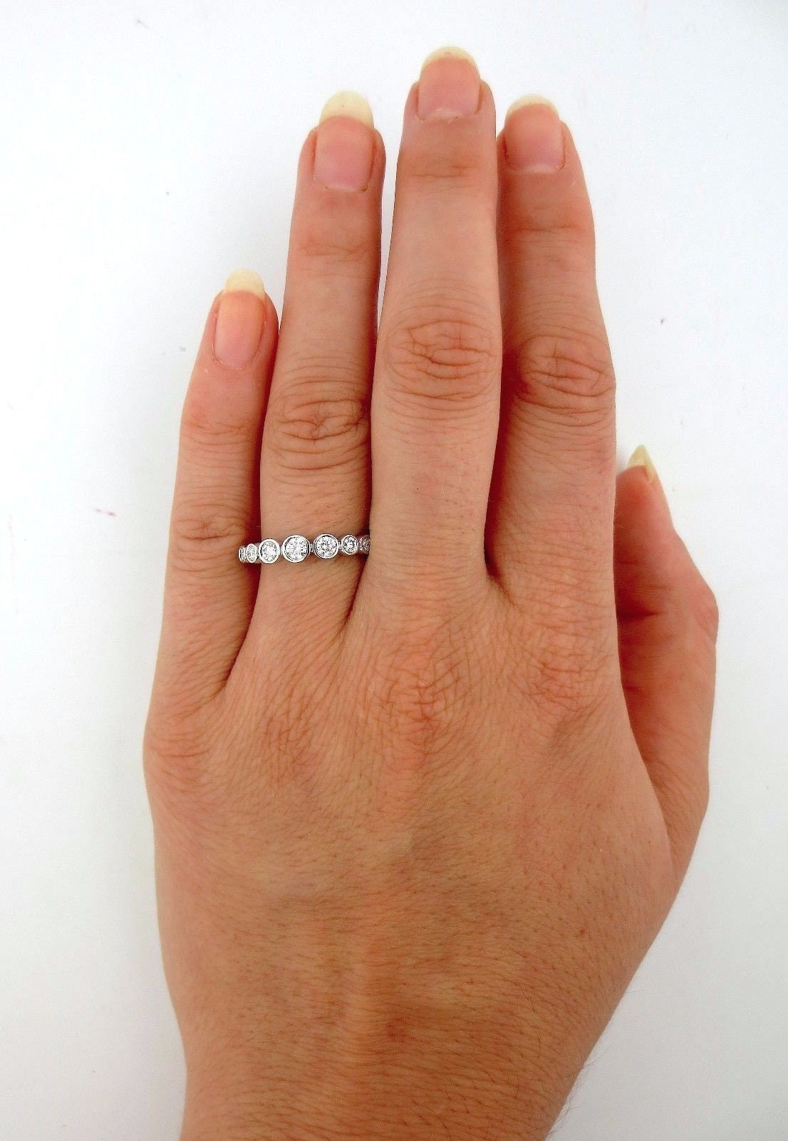 Tiffany & Co Platinum Jazz Graduated Diamond Band Ring .31CT