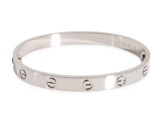 Cartier Love Bracelet Bangle in 18k White Gold NEW STYLE Screw System Size 16