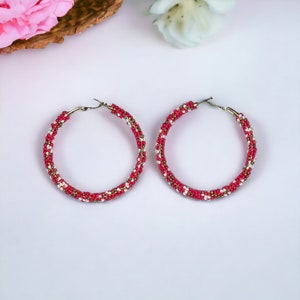 Beaded Hoop Earrings