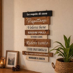 Cartel de madera personalizado – Normas de la casa