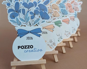 5 Calendari da scrivania 2026 - Tema fiori - "Print&Cut" - Lingua IT/EN/ES