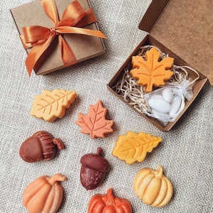 Canapés à la cire de soja parfumés d'automne/Faveurs/Cadeaux/Cartes de table pour mariages, naissances, baptêmes, remises de diplômes, communions, confirmations, anniversaires