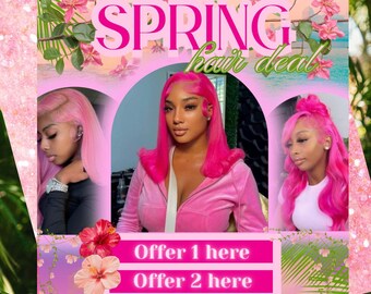 Spring Hair Flyer Template: Editable Canva Design (Digital Download)