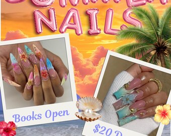 Summer Nail Flyer Canva Template