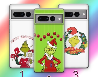 Grinch N4 Phone Case Cover For Google Pixel 6 6A 7 7A 8 8A 9 9A Pro XL Green The Mean One Elf Furry Fuzzy Funny Guy Who Stole Christmas
