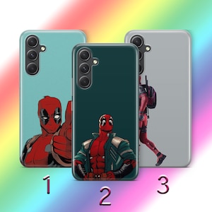Deadpool 2 Handytasche Hülle Für Samsung A13 A14 A15 A16 A25 A26 A33 A34 A35 A36 A53 A54 A55 A56 A72 A73 + weitere Modelle Superheld verrückt lustig