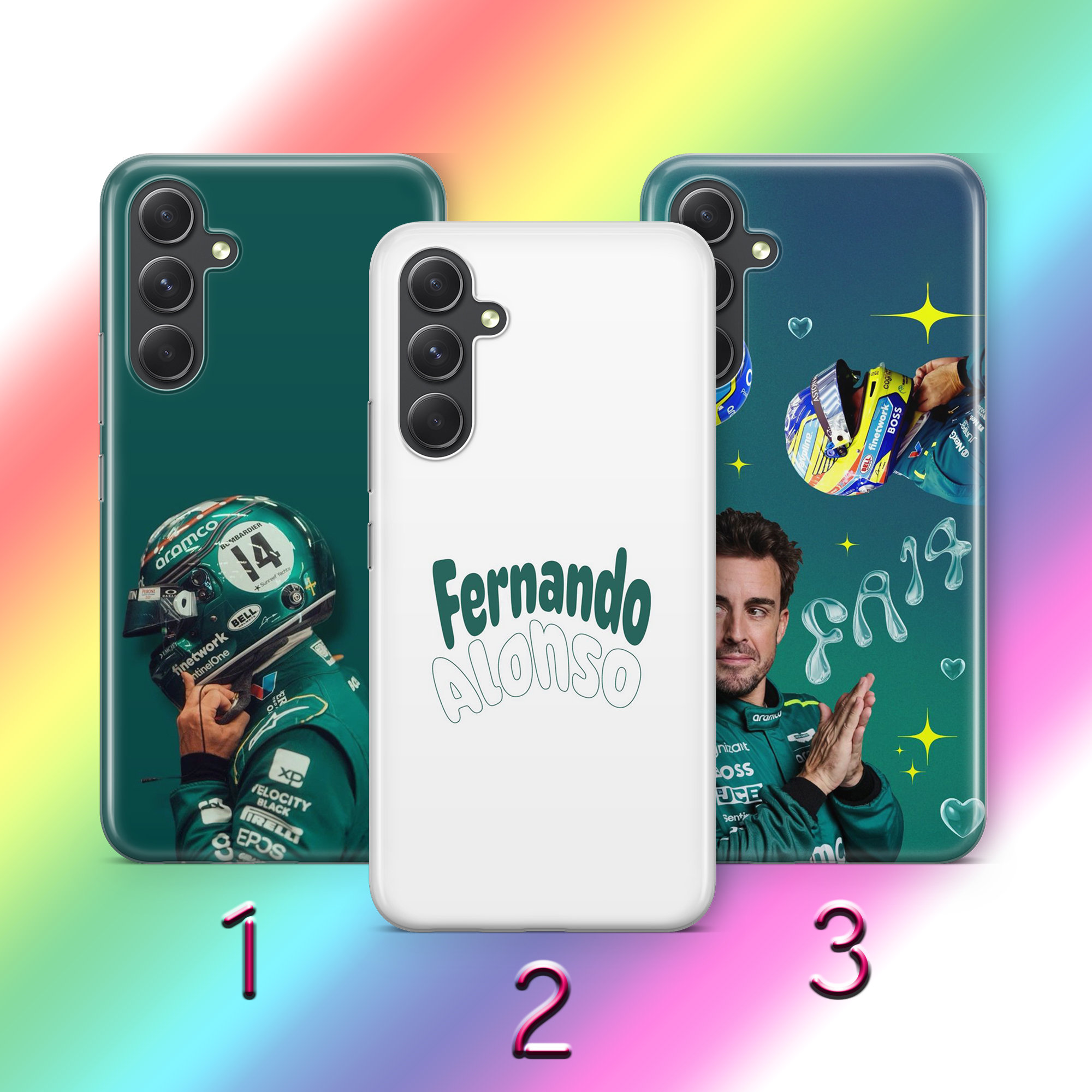 Fernando Alonso 5 Phone Case Cover For Samsung A13 A14 A15 A16 A25 A26 A33 A34 A35 A36 A53 A54 A55 A56 A72 A73 + More Models Formula 1 Pilot