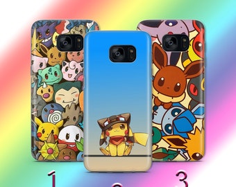 Funda de teléfono Pikachu 3 para Samsung Galaxy S5, S6, S7, S8, S9 Edge Plus, LTE, NEO, personajes de animación, dibujos animados japoneses, luchadores de acción.