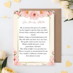 Muttertagsgedicht-Karte, Muttergedicht-Geschenk, Muttertagskarte, begabte Muttertag, druckbare Mutterblumenkarte, Mutter-Gedichtkarte, digitale Muttergeschenk,