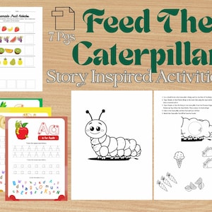 Early Learning Activities, Caterpillar Coloring Sheets Preschool  Activity Prontable, Storybook Printable, Learning activity Toddler,