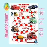 Cars Reward Chart Printable, Sticker Chart, Cars Reward Chart, Instant ...