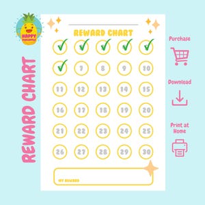 Yellow School Reward Chart | Printable Behavior Chart | Daily Chore ...