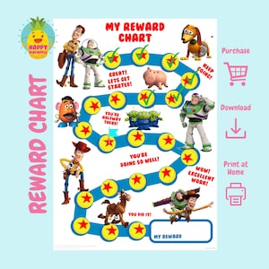 Toy Story Belohnungstabelle für Kinder, Chore Chart, Verhaltenstabelle, digitaler Download, sofortiger Download, Sticker-Chart