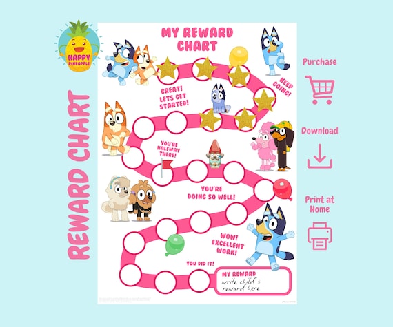 Bluey Potty Chart | Bluey Reward Chart | Toilet Training | Potty Training | Sticker Chart | Kids Reward Chart | School Reward Charts