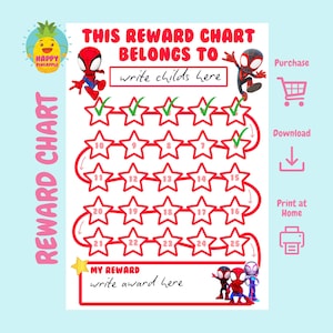 Spidey and His Amazing Reward Chart | Printable Spidey Behavior Chart | Daily Chore Chart | Kids Routine Sticker Chart | Boys Reward Chart