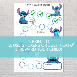 New Stitch Reward Chart for Kids, Chore Chart, Behaviour Chart, Digital ...