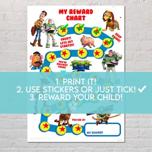 Toy Story Reward Chart for Kids, Chore Chart, Behaviour Chart, Digital ...