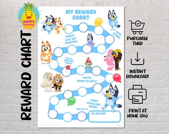 Bluey Reward Chart | Printable Behavior Chart | Daily Chore Chart | Kids Routine Sticker Chart |  Reward Chore Chart | sticker chart