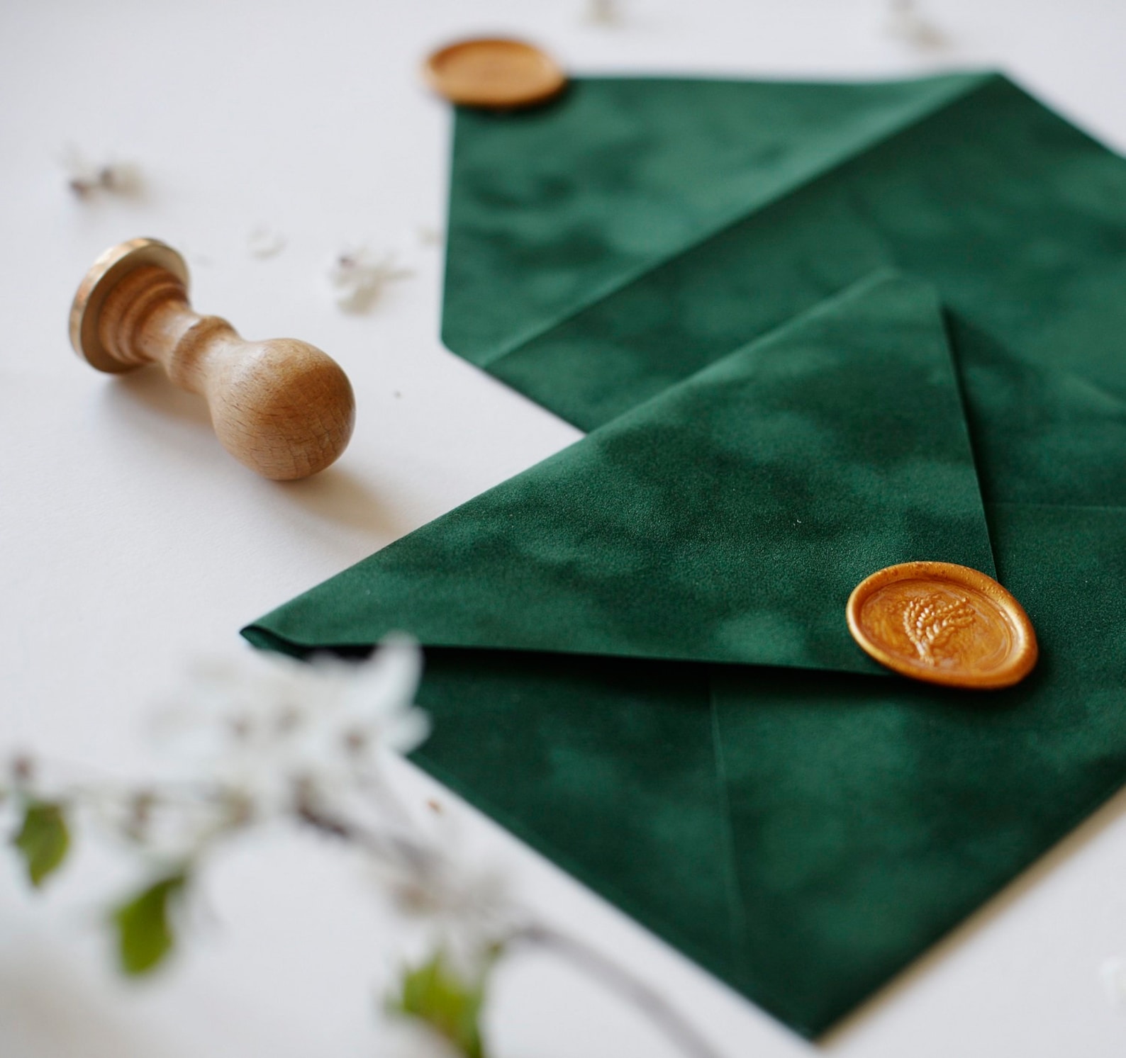 Velvet Envelopes, Emerald Envelopes, Wedding Invitation Envelopes