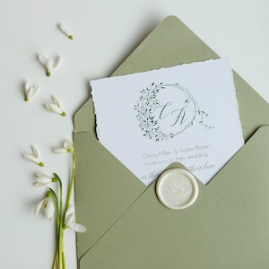 Invito con bordi strappati stampati, Inviti di nozze con bordi decorati, Invito con bordi strappati, Carte di carta con bordi decorati, Inviti personalizzati