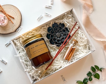 Yoga Gift Box, Candle, Incense, Lotus Holder