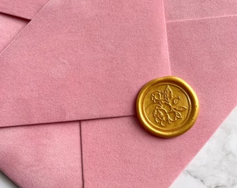 Pink Velvet  Envelopes, Wedding Invitation Envelope (5.25" x 7.25")