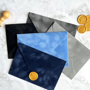 5 Mixed Color Envelope Set with Wax Seals, Invitation Envelopes, Bridesmaid Proposal Envelope,A7 Euro Flap Envelopes 5.25" x 7.25"