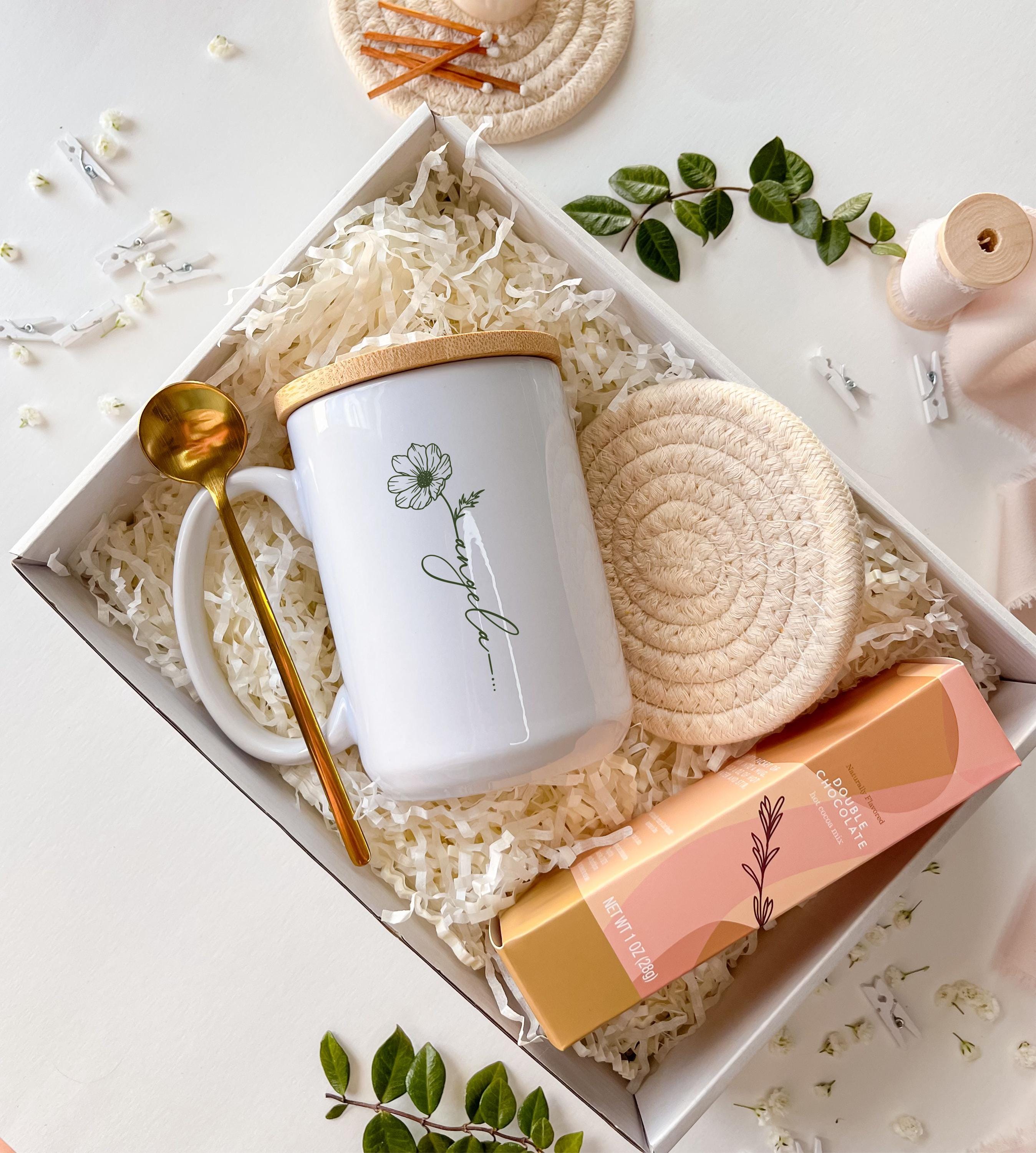 Birth Flower Gift Box with Personalized Mug, Birth Month Flower Gift, Gift Set for Women, Mom Birthday Gift Box, Birth Flower Mug Box