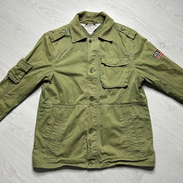 Tommy Hilfiger (L) veste vintage marine/style militaire femme parka rétro - années 80 90 00 Y2k