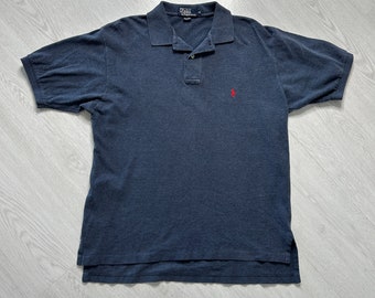 Polo Ralph Lauren (M) Polo vintage para hombre azul marino - retro 80s 90s 00s Y2K