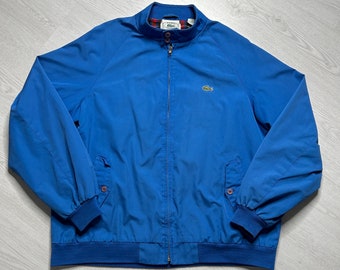 Izod Lacoste (XL) Veste bomber vintage homme des années 90 bleu Harrington - rétro années 80 90 00 y2k