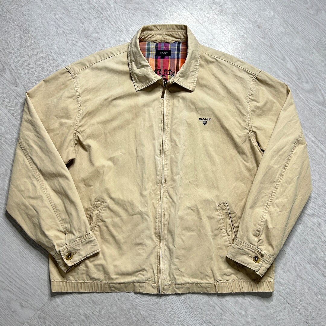Gant XL 2XL Men s Vintage Harrington Jacket Beige sand Color Retro 80s 90s 00s Y2k Etsy