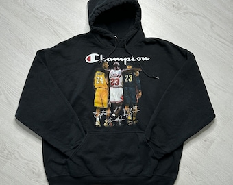 Champion (XL) Men‘s Vintage Basketball graphic Hoodie signed Lakers Jordan - retro 80s 90s 00s Y2K