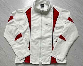 Nike Premier (L) Femme vintage 90s Track Top Sports-veste blanc Survêtement - rétro années 90 00 Y2K