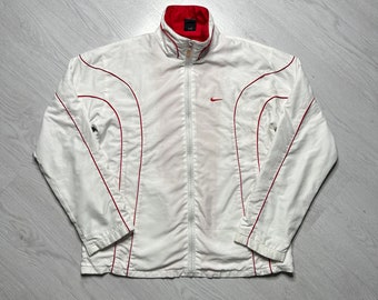 Nike Premier (L) Veste de sport vintage femme Survêtement blanc - rétro années 90 00 Y2K