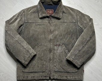 Marlboro Classics (L-XL) Men‘s vintage corduroy Harrington jacket utility/field brown -   retro 80s 90s 00s y2k