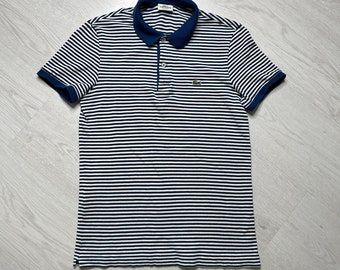 Lacoste (S) Polo vintage homme T-shirt rayé style marin - rétro années 90 00 Y2K