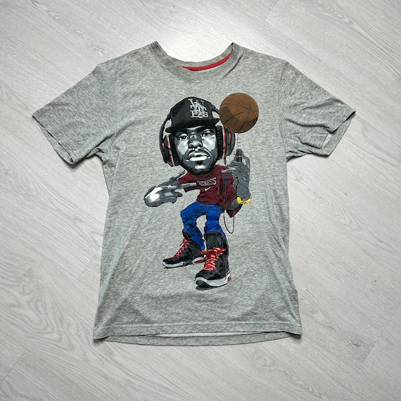 Nike (M) Vintage Basketball graphic t-Shirt 90s M… - image 1