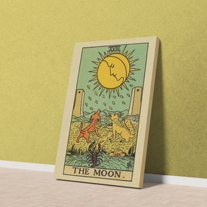 La luna, stampa di carte dei tarocchi, poster della luna, tarocchi della luna, poster con stampa della luna, decorazione della parete dei tarocchi, arte della parete incorniciata
