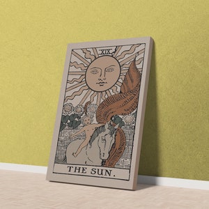 The Sun, Tarot Card Art, The Sun Card Neutral Vibe Poster, The Sun Tarot Karte, Tarot Art, Tarot Wanddekor, Gerahmte Wandkunst
