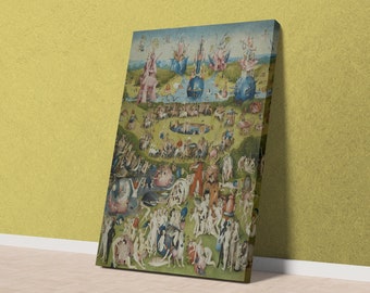 Hieronymus Bosch, Garden of Earthly Delights 1490, Hieronymus Bosch art print, Canvas Gallery Wrapped or Framed Wall Art Print