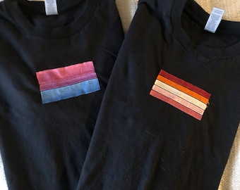 Embroidered Pride Flag T-Shirts