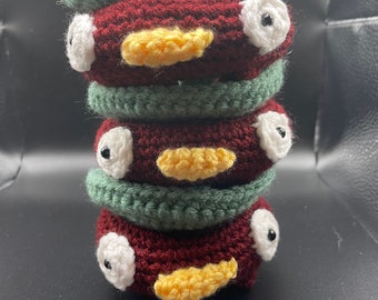 Crochet Shiny Lotad Pokemon Donut Trio Stack