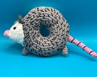 Possum Cute Handmade Crochet Donut Opossum