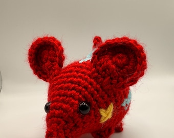 Hakos Baelz Mr. Squeaks Mascot Crochet - Handmade Hololive Baerat Mascot